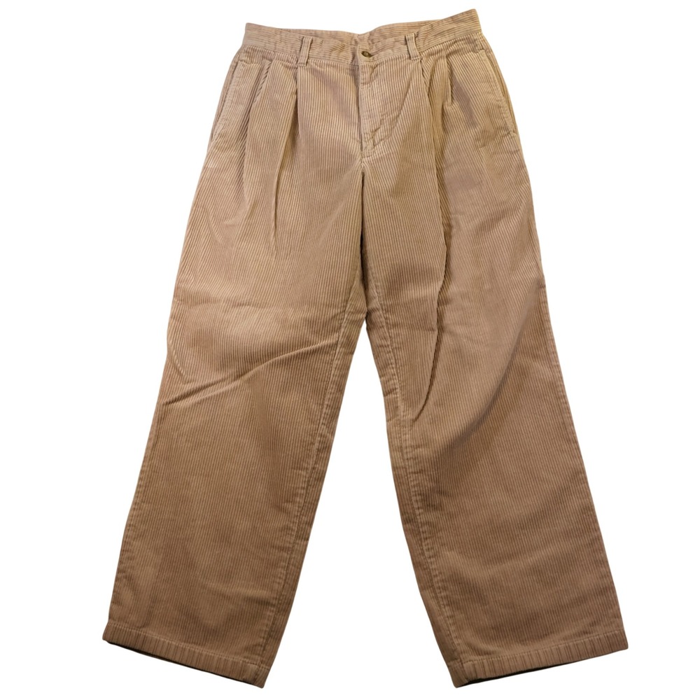 Converse Mens 31x28 Corduroy Tan Pleated Chuck Taylor Straight Leg Trousers